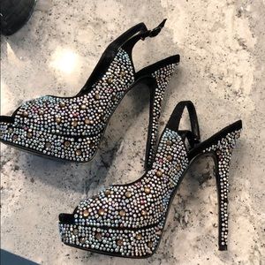 Chinese laundry rhinestone heels, worn once